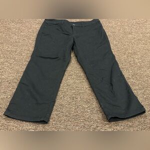 EUC! Style & Comoany Women's 10P Black Cotton Wide-Leg Capri cropped Pants